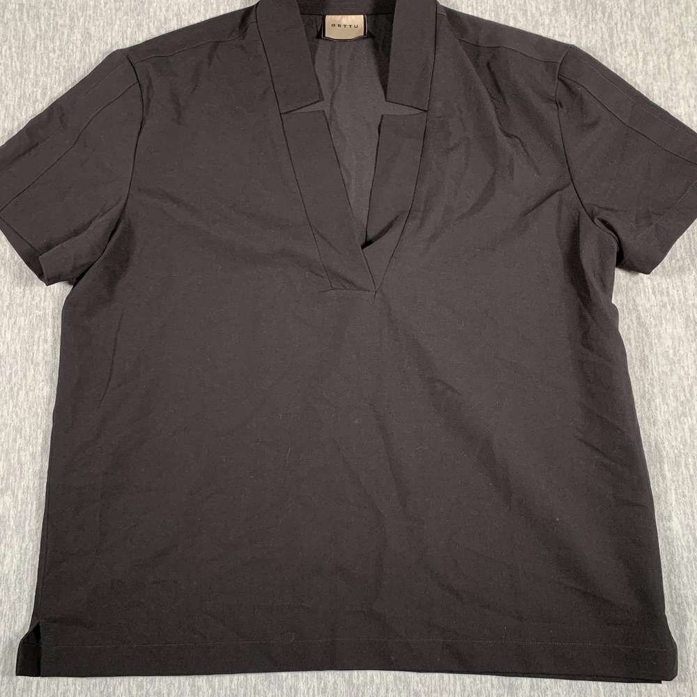 ORTTU Shirt Mens‎ 2XL Black Open Collar Popover Stretch V-Neck OR-SHT00005 - Picture 3 of 10